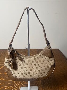 Dooney & Bourke Brown and Cream Signature Shoulder Bag